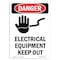 Signmission OSHA Danger Sign, 10" Height, Rigid Plastic, Electrical Equipment Keep Out, Portrait OS-DS-P-710-V-1738 - alternate 1